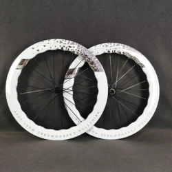 700C Road Disc Brake Carbon Fiber Bicycle Princeton 6560 White Painted Logo Width 28mm Wheel Set Smooth Surface Tubular/Tubeless