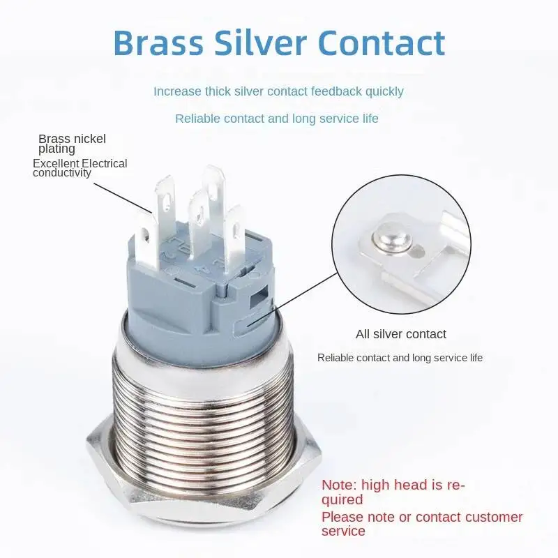 10pcs 12mm Metal Button Switch 3A Waterproof IP65 With Light LED Reset Self-locking Small Round Start Power Control