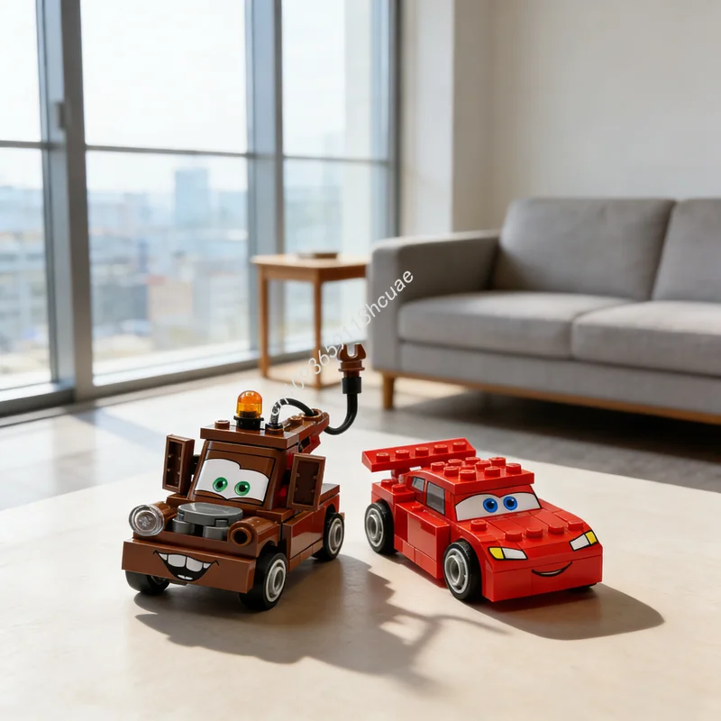 

139pcs MOC Cars Articulated Posable Lightning McQueen Model Building Blocks Construction Toys Brick Christmas Gifts Kids