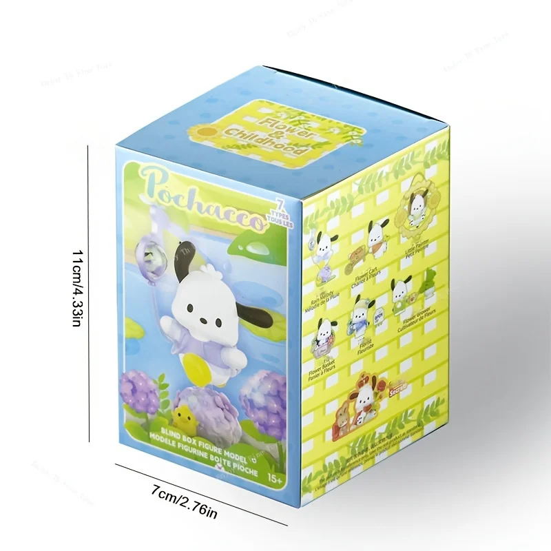 Pochacco 블라인드 박스 Kawaii Sanrio 피규어 인형 장난감 소녀 생일 선물 꽃 시리즈 피규어 홈 인테리어 크리스마스 선물
