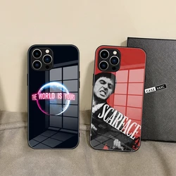 Scarface 1983 Pacino Movie Phone Case Glass Shell FOR IPhone 15 14 11 12 Pro 8 7 15 Plus 13 Pro MAX XR XS MINI Covers