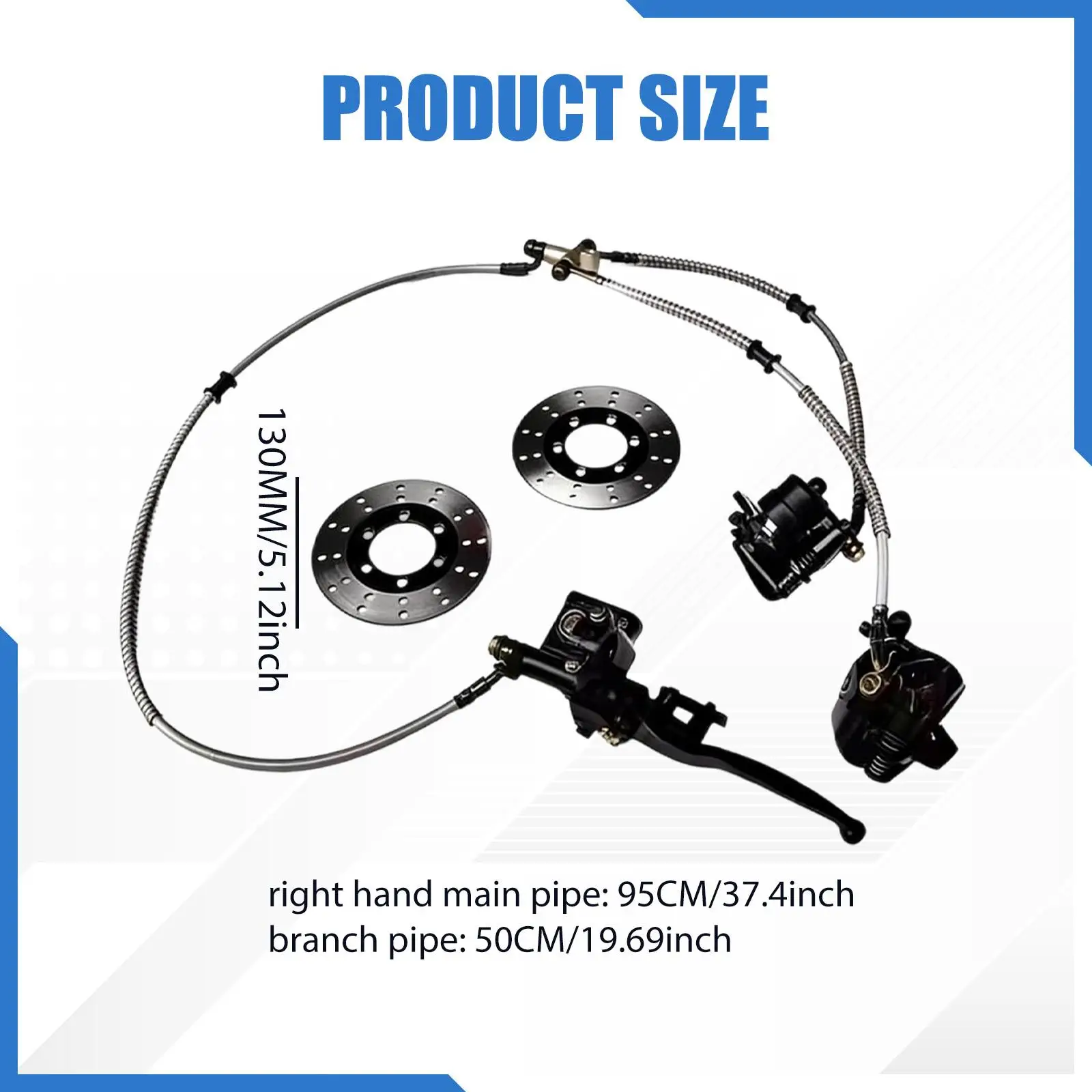 

Metal Front Brake Caliper Master Cylinder Assembly Twin Disc Kit for Go Kart ATV UTV 4 Wheeler Replacement