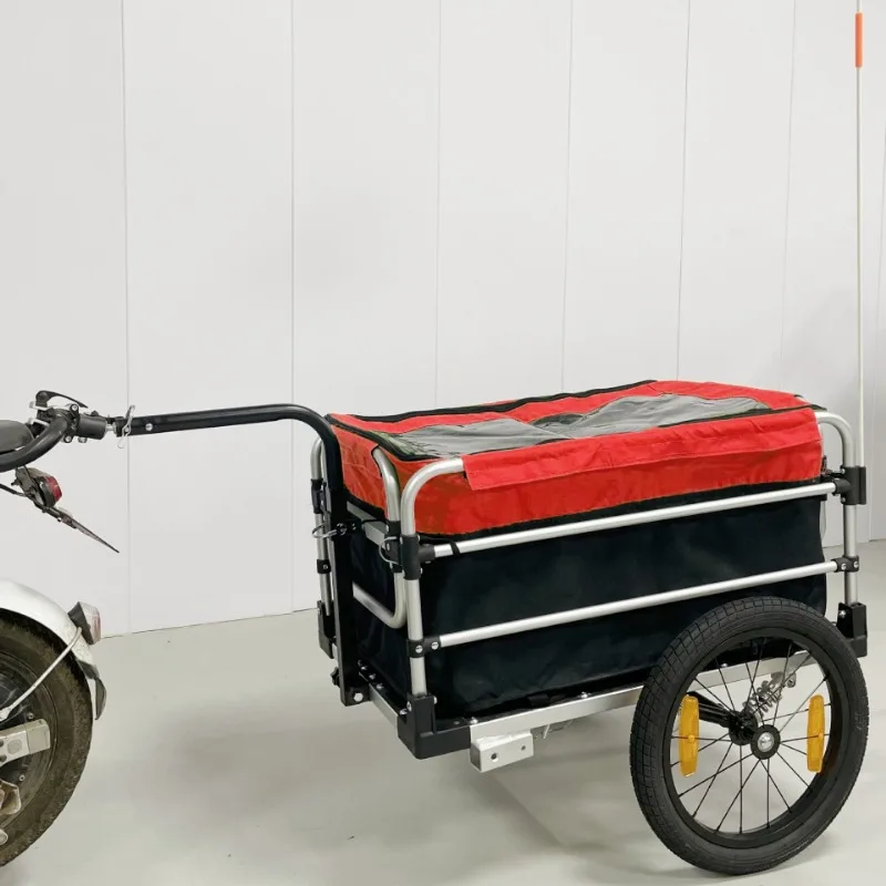 Electric vehicle trailer, bicycle trailer, aluminum shock absorption three-in-one, outdoor travel daily cargo