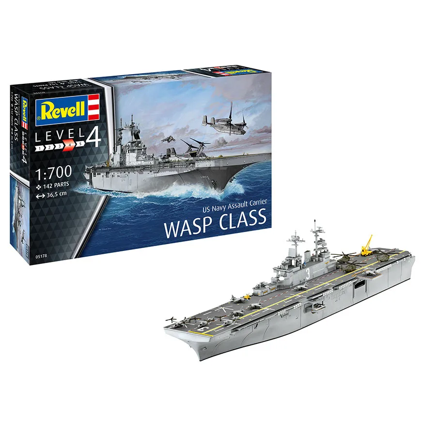 

Revell Ship Scale Model Kit 05178 US Navy Assault Carrier Wasp Class 1/700