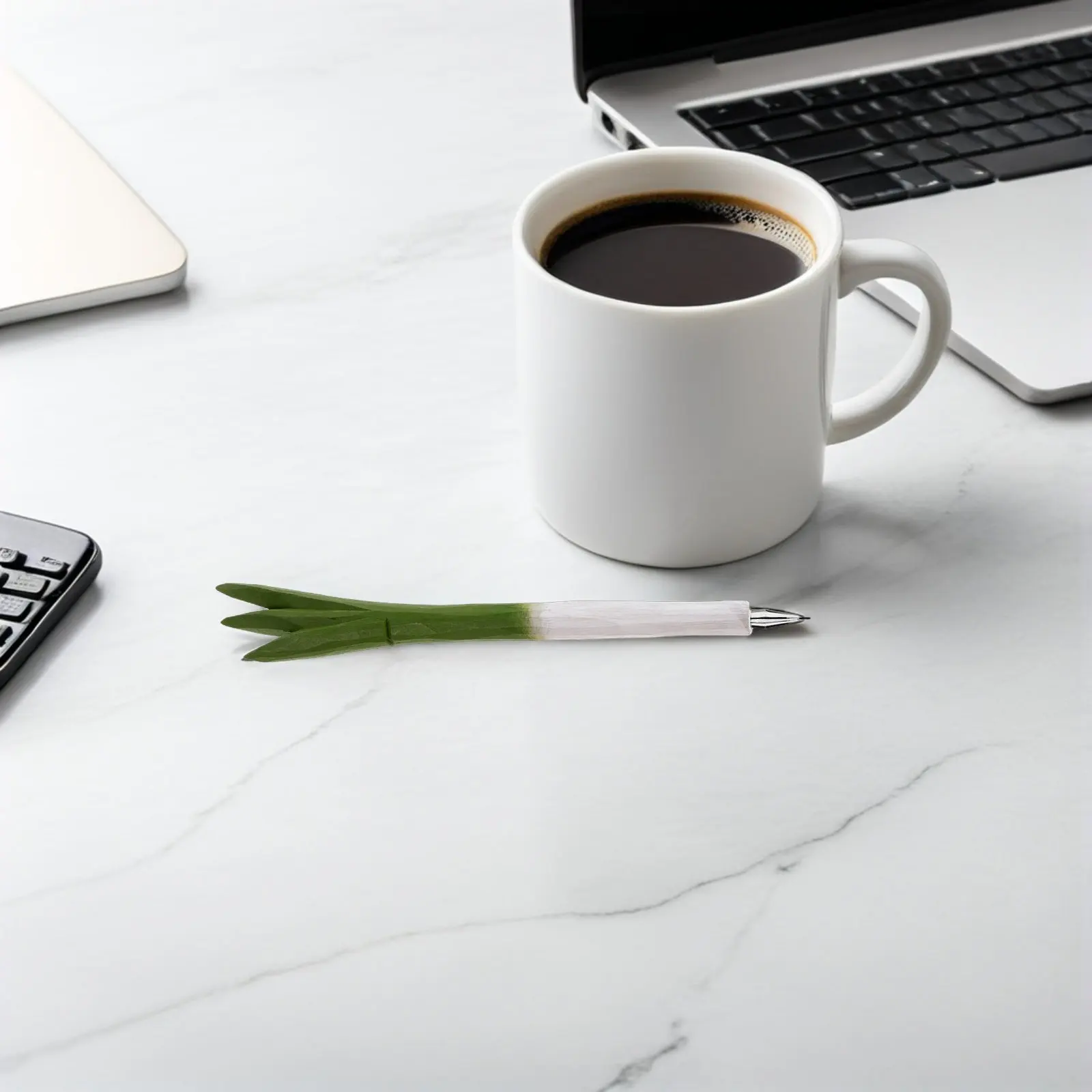 

2Pcs Wooden Scallion Carved Pen - Ergonomic Smooth Writing Gel Ink Pen for School Students Creative Journaling Desk Decor Cute