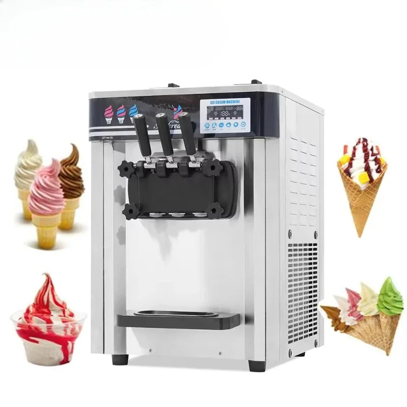 

Desktop distributor Single nozzle ice cream soft ice cream machine Pre-cooling 3 nozzle soft ice cream machine