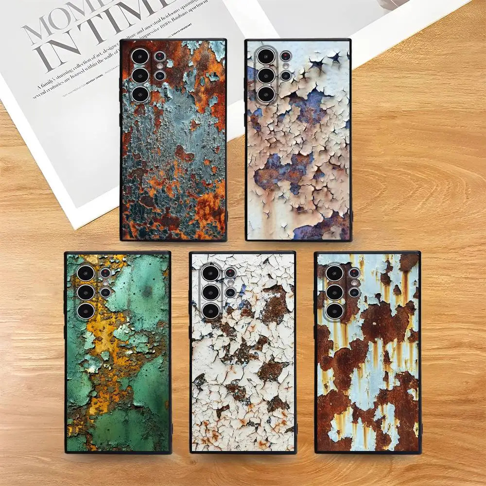 

Retro Industrial Style Rusty Phone Case For Samsung Galaxy S25 S24 S22 S23 Ultra S21 S20 Plus 5G Frosted Non-Slip Soft Cover