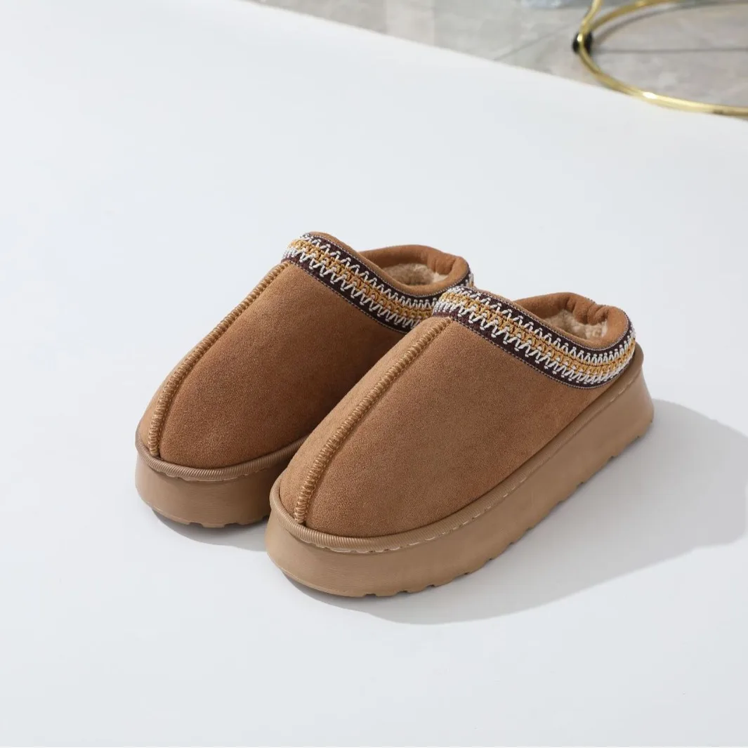 2025 Plattform Flauschige Hausschuhe Frauen/männer Haus Wohnungen Mode Plüsch Winter Schuhe Damen Hause Elegante Casual Schuhe Große größe – Detail 6