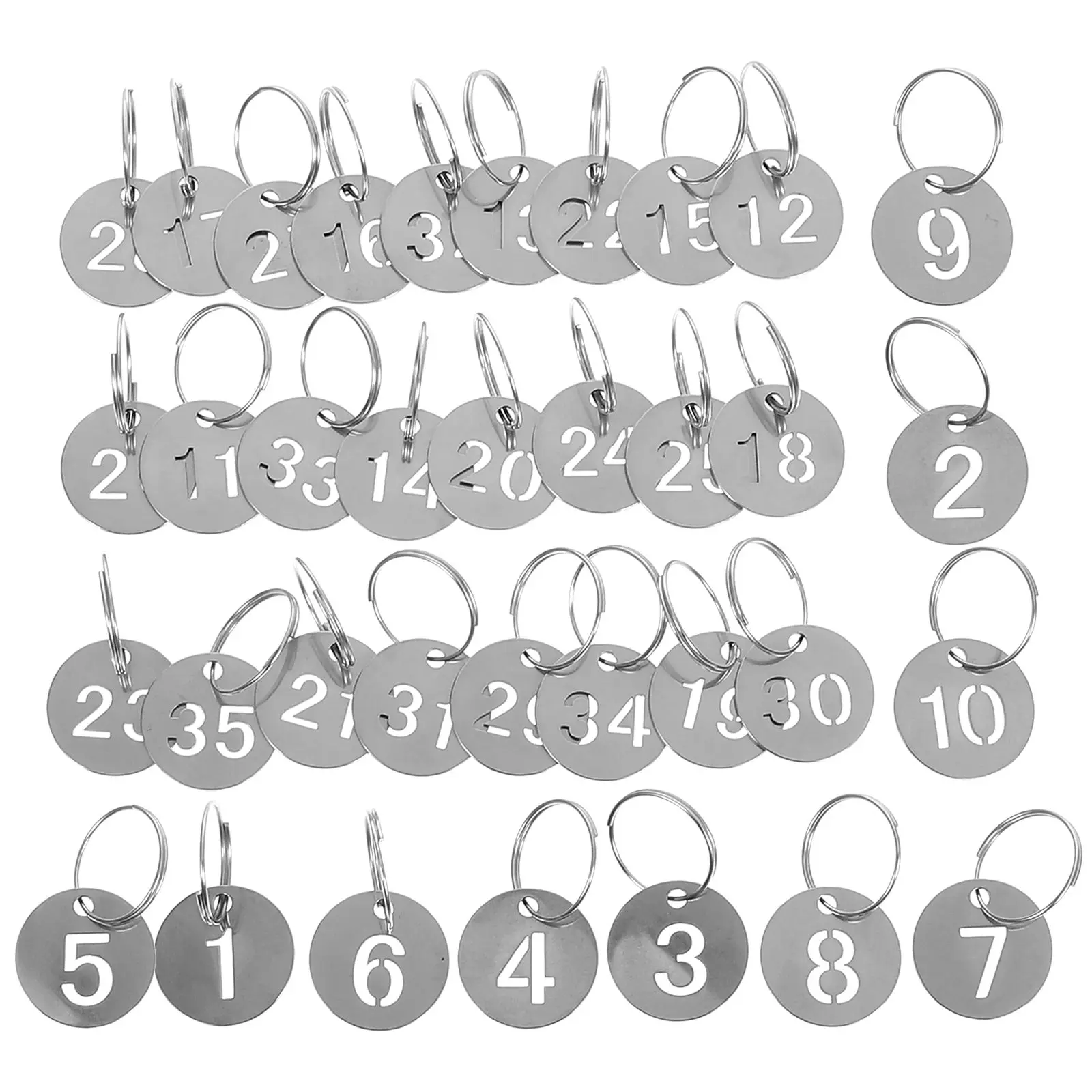 

35 Pcs Steel Number Tags Round Hollowed Blank Key Labels for Labeling ganization Number Tags For Hangers Storage Management