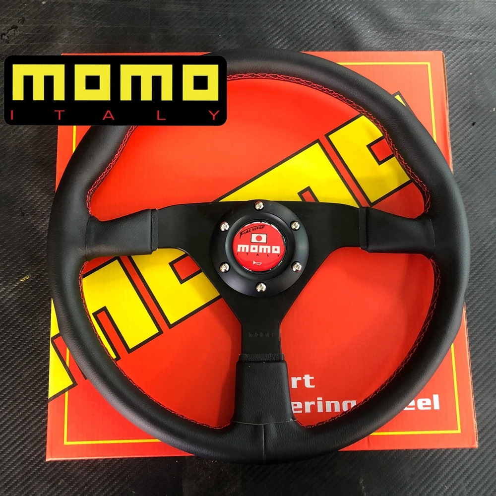 

New JDM Drift MonteCarlo MOMO Steering Wheel Universal 350MM Racing Car Leather Steering Wheel Volantes For VW HONDA TOYOTA BMW