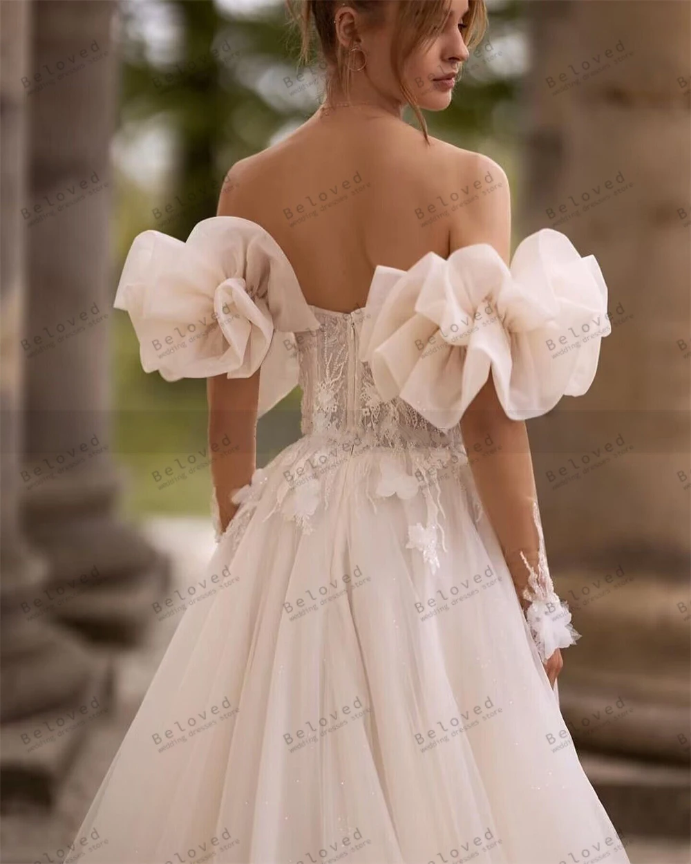 Splendidi abiti da sposa abiti da sposa principessa maniche a sbuffo abiti per feste formali lunghezza del pavimento abito di lusso Vestidos De Novia