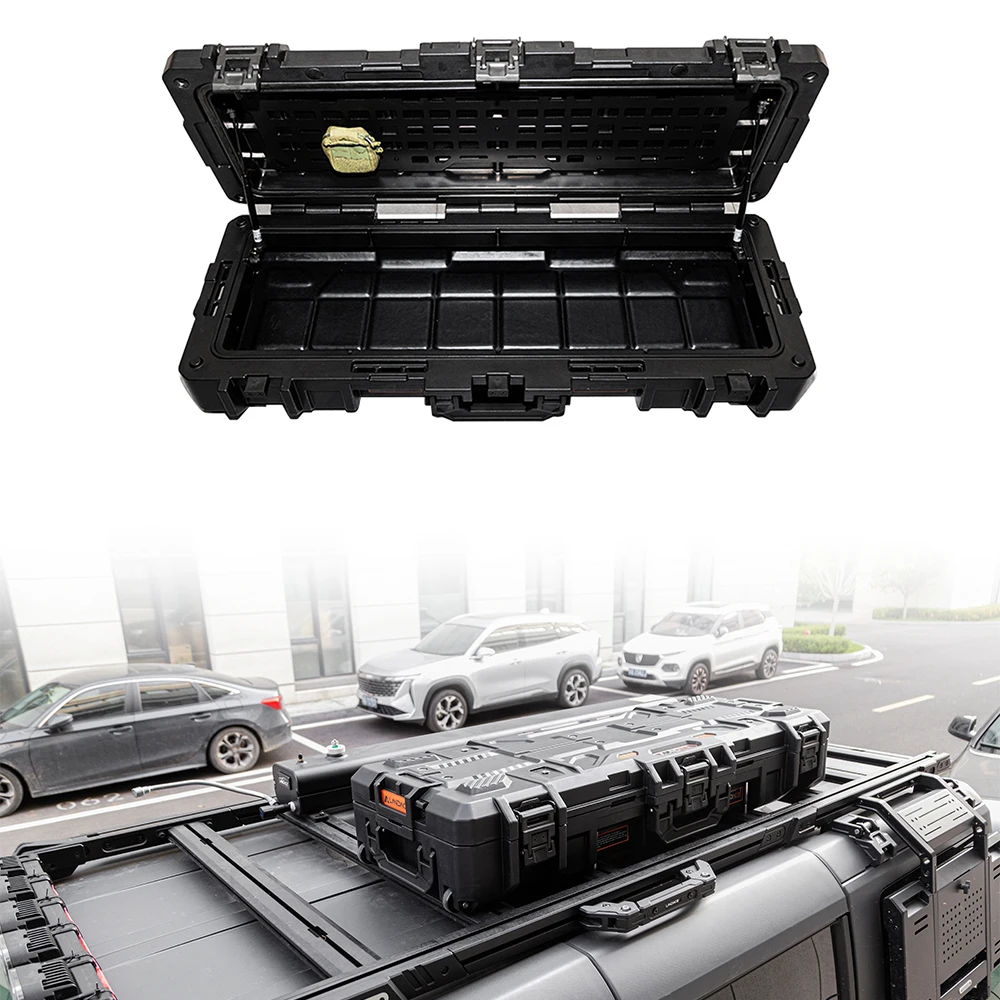 Hot Selling Waterproof Outside Storage Landace Roof Rack Mounted Heavy Du-ty Tool Box for Ford Bronco