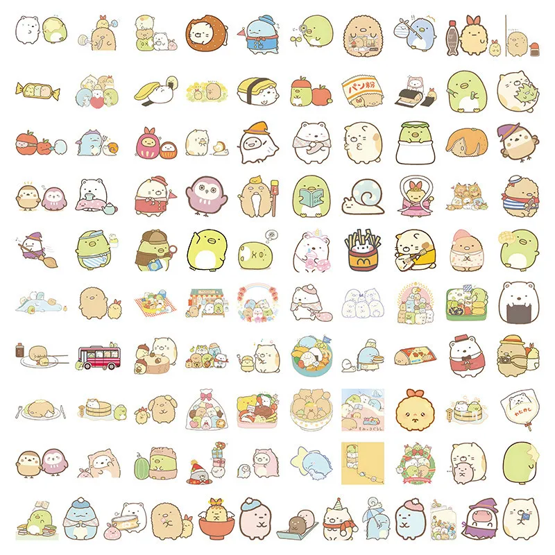 103PCS Cute Cartoon Waterproof Graffiti Stickers for Helmet Bicycle Hand Account Pencil Case Decals LanLanStickersWorld