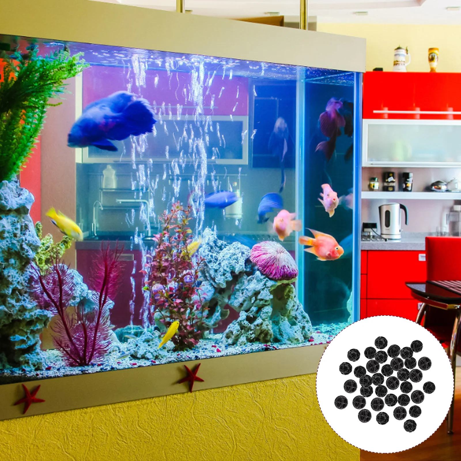 

150 Pcs Biosphere Filtration Material Aquarium Filter Balls Biological Reusable Pond Media Hollow