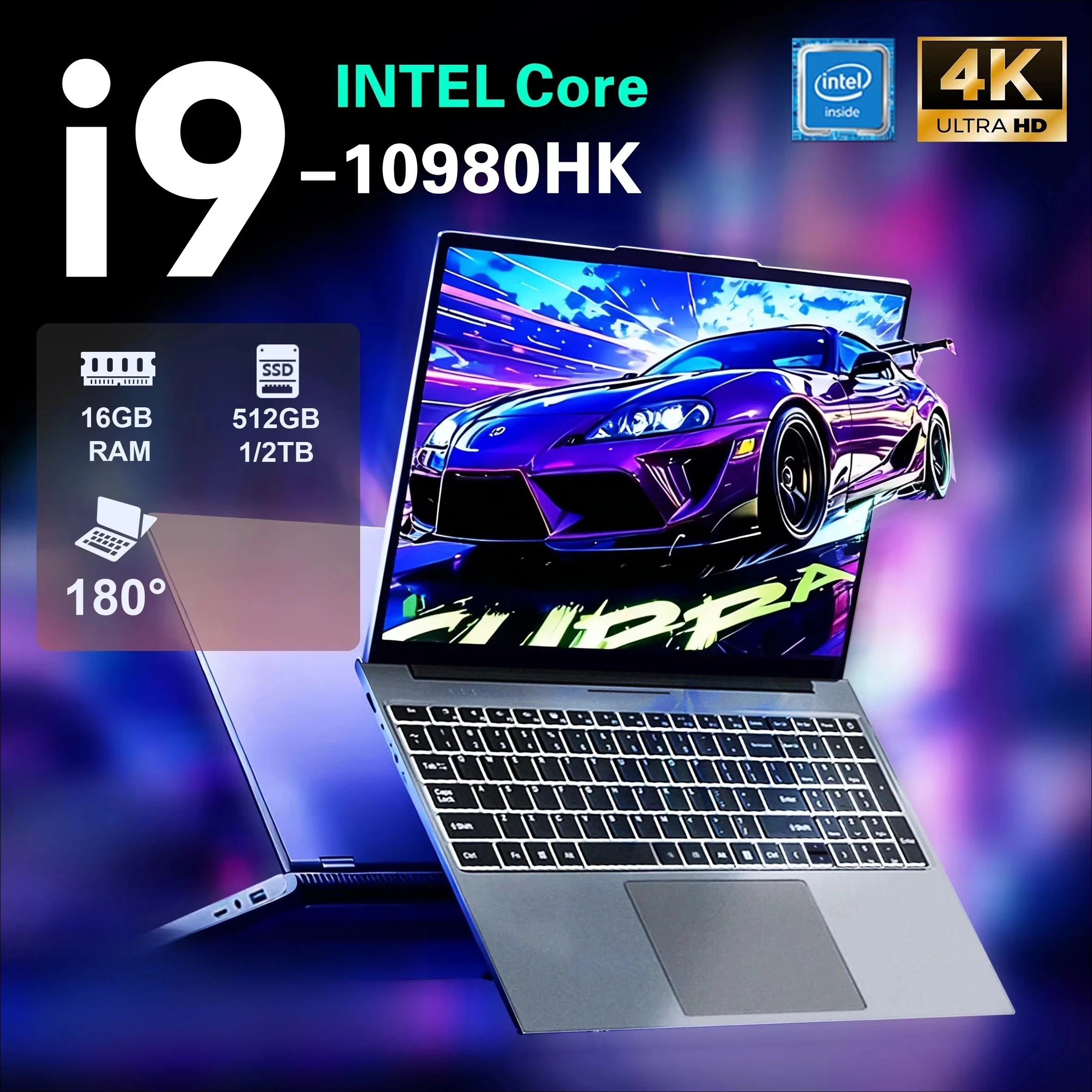 Ultrabook Computer  15.6 Inch Laptop Intel Core i9-10980HK Windows 32GB RAM M.2 2048GB SSD Fingerprint Unlock WIFI BT