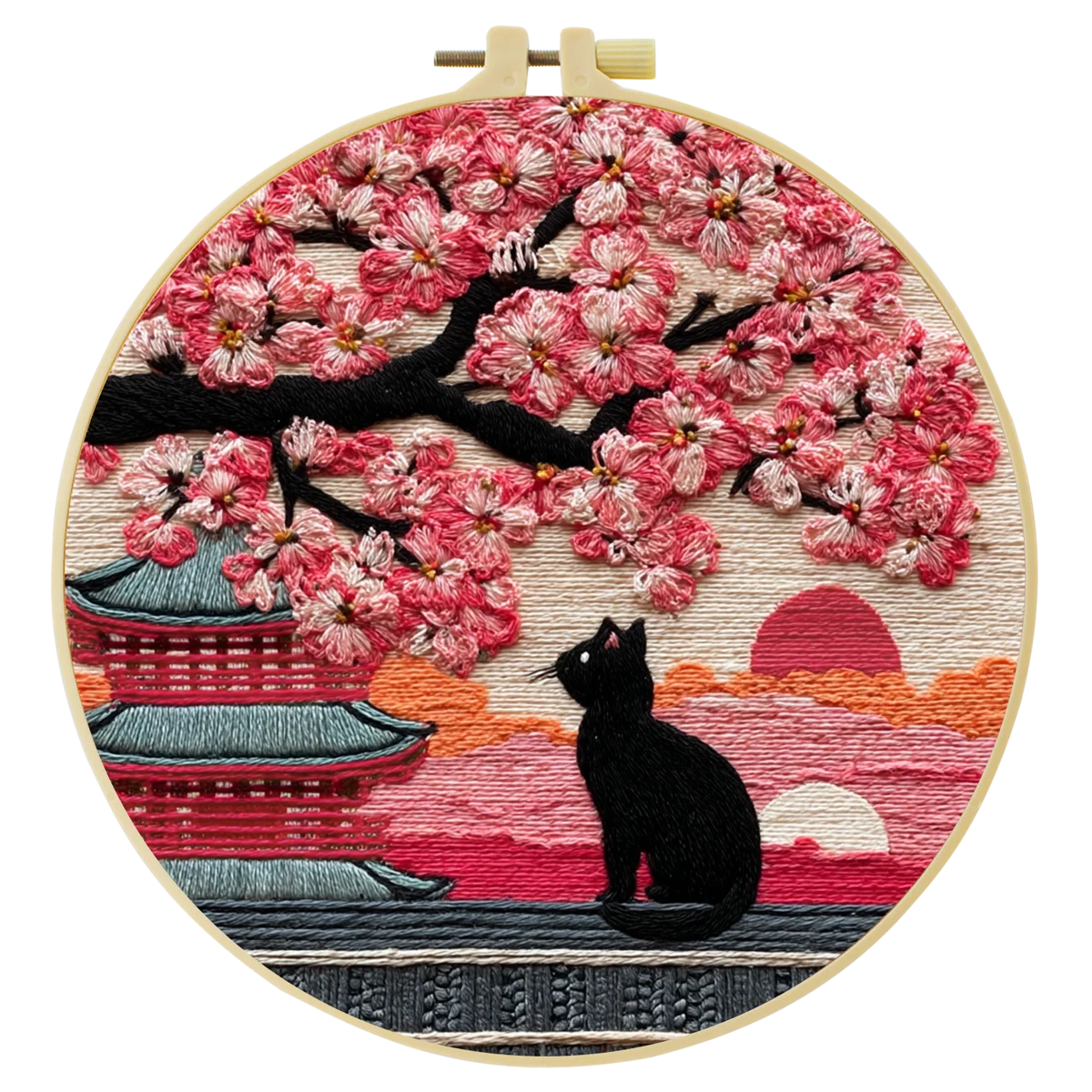 1 Stück 20X20CM/15X15CM 7,87/6,3 Zoll Katzen-Stickerei-Starter-Kit DIY-Kit DIY-Stickerei-Set Handarbeiten Heimdekoration Nadelkunst – Detail 3