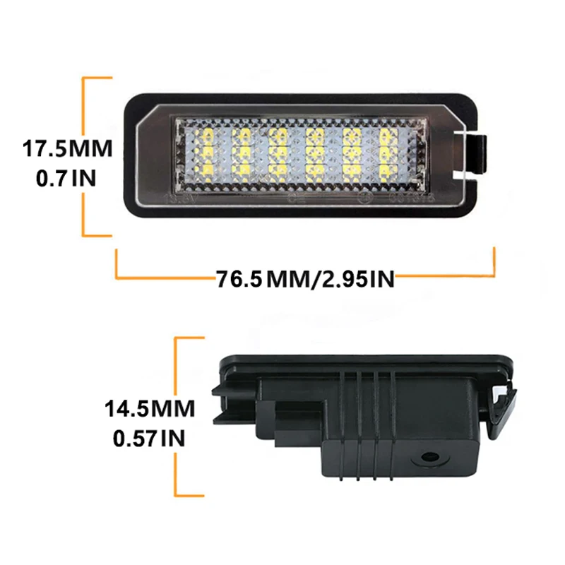 2Pcs No Error LED License Plate Lights Car Number Lamps For Porsche Cayenne Carrera Boxster Cayman Macan 911 958 991 982 718 918