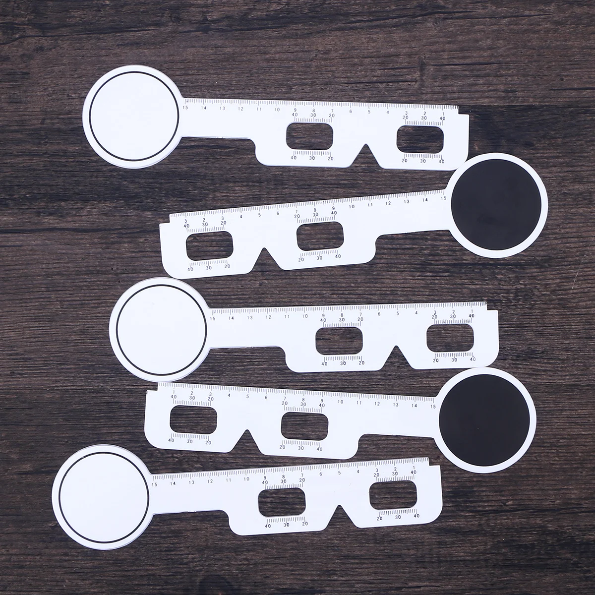 

5Pcs Pd Ruler Pupil Distance Measuring Ruler Optical Tool for Goggles Frame Spacing Hospital Pharmaceutical Supplies White