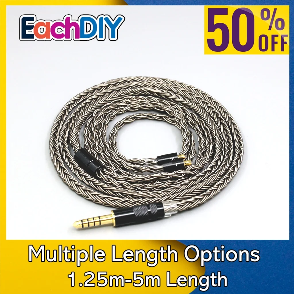 16 Core Grey Silver plated Earphone Cable For Acoustune HS 1695Ti 1655CU 1695Ti 1670SS LN008855