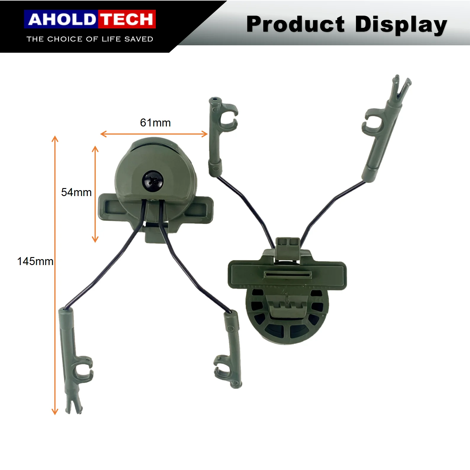 Aholdtech 전술 헤드셋 브래킷 웬디 M-LOK 레일 어댑터, COMTAC I II 시리즈 소음 차단 헤드폰용