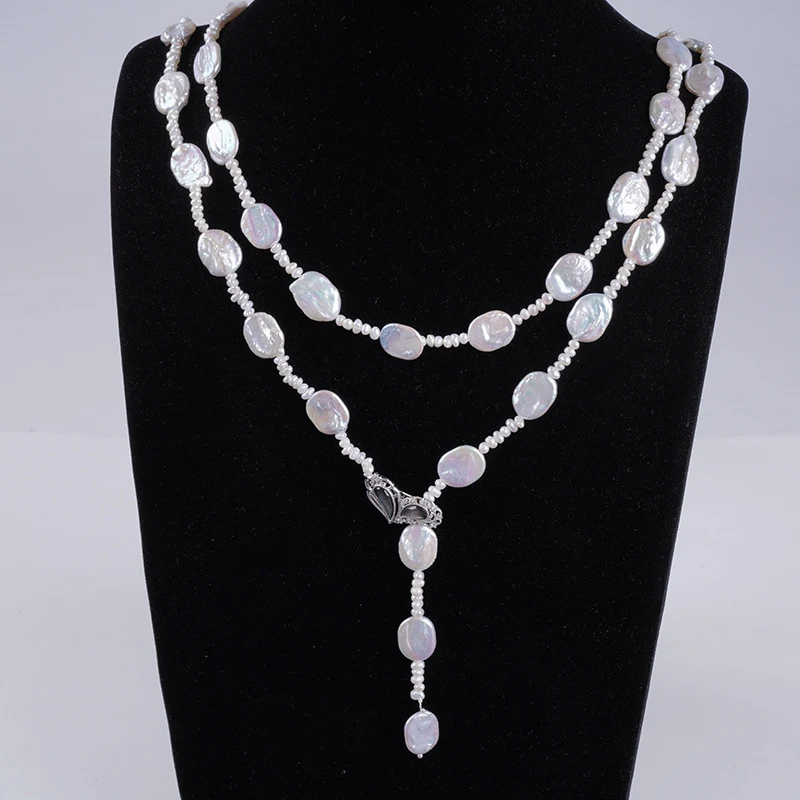 Real Mothers, Plain Sweater Chain, Baroque Irregular Freshwater Pearl Necklace Women