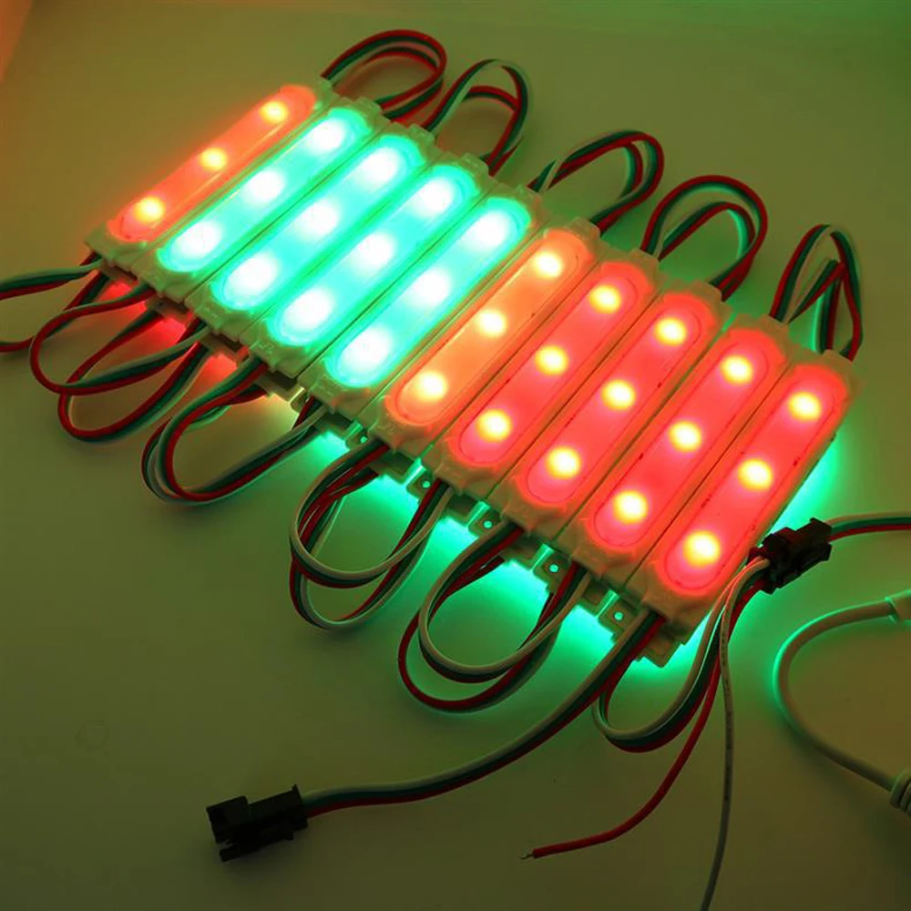 2811 LED full color injection module 12V Waterproof IP68 Symphony IC WS2811 Dream color LED module 20pcs