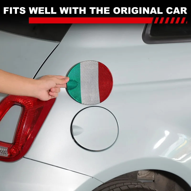 

For 2016-2026 Fiat 500 Fuel Cap Decal Fuel Tank Cover Flap Lid Circular Panel Sticker Car Exterior Accessories