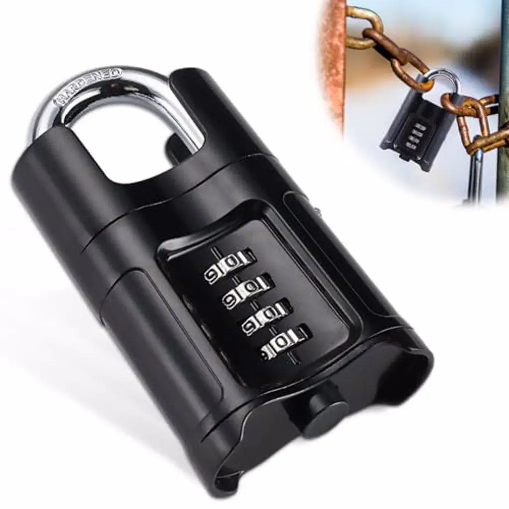 Black High Security Padlock Wrap Zinc Alloy Beam To Anti-cut Weather-proof And Durable Widely