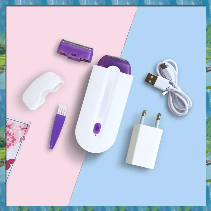 

The USB Rechargeable Women Epilator Rotary Face Leg Bikini Lip Depilator Hair Remover 1Set EU Plug