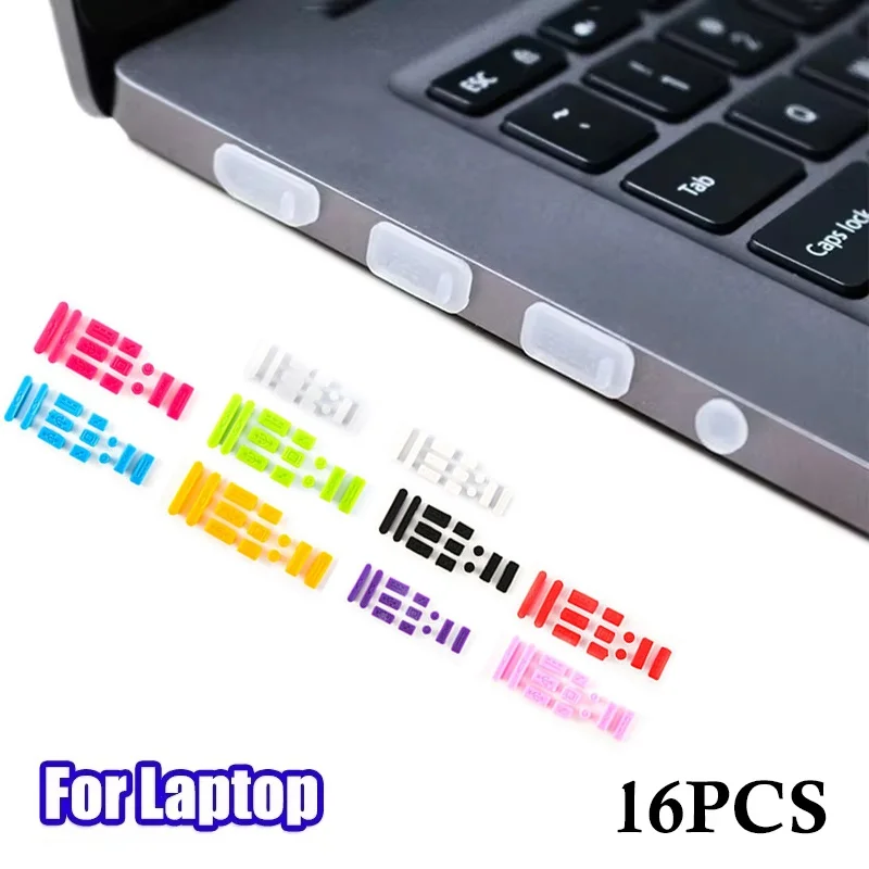 16Pcs Universal Silicone Anti-dust Plug Notebook Dustproof Stopper Laptops Type C Dust Plug Computer Interface Waterproof Cover