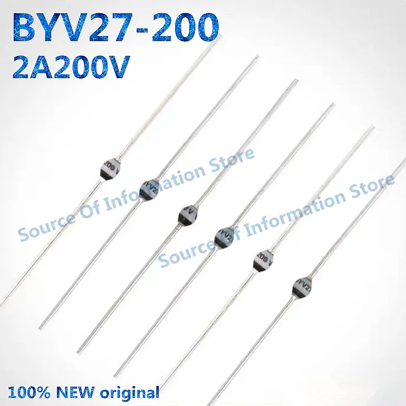 10Pcs, BYV27-200 Ultra Fast Recovery Glass Rectifier Diode, 2A 200V