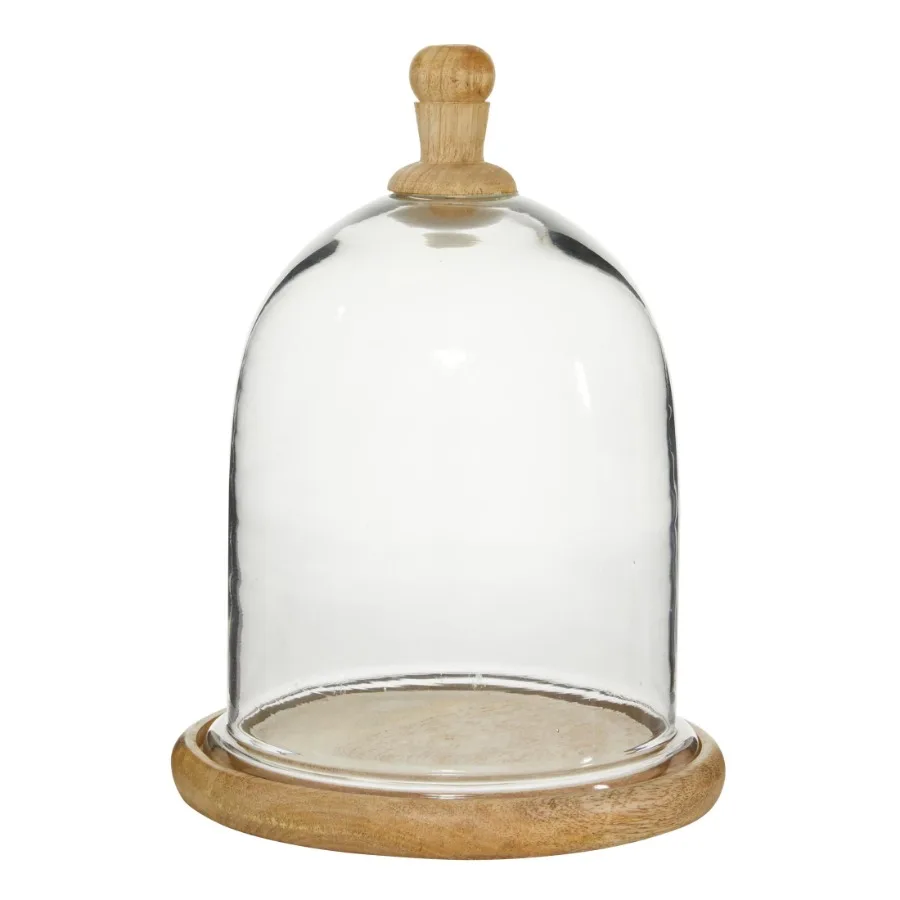 

8" x 11" Brown Glass Decorative Stand with Glass Lid 1-Piece