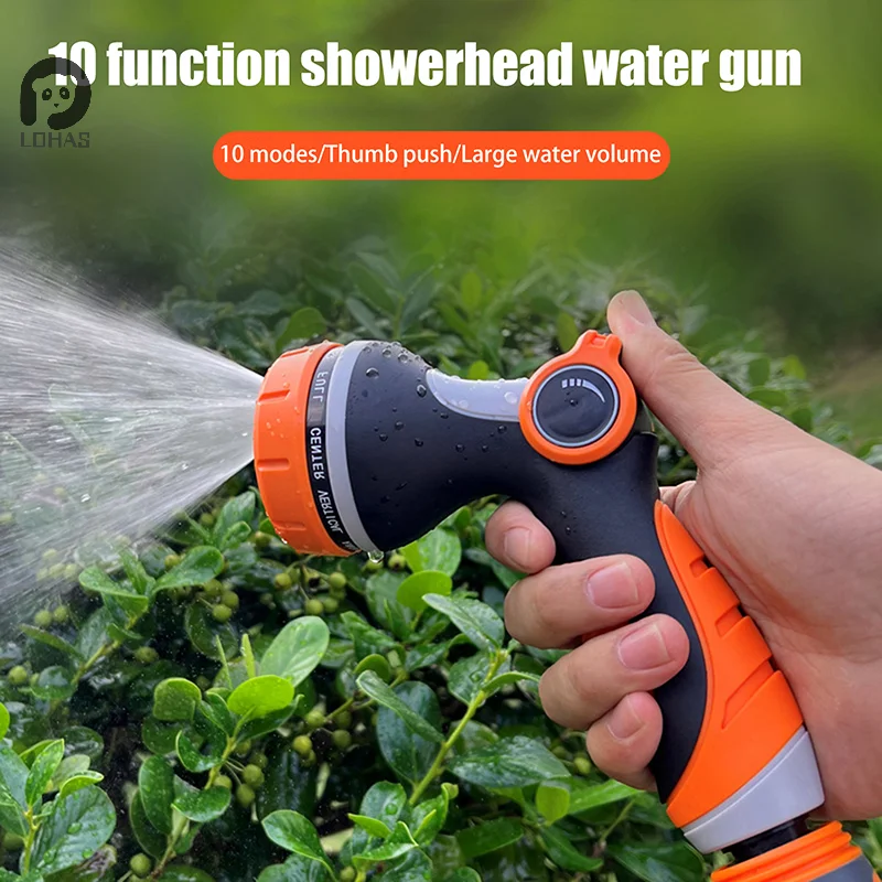 

10 Pattern Multi Function Garden Hose Water Spray Adjustable Car Wash Hose Garden Spray Portable High Pressure Sprinkler Nozzle