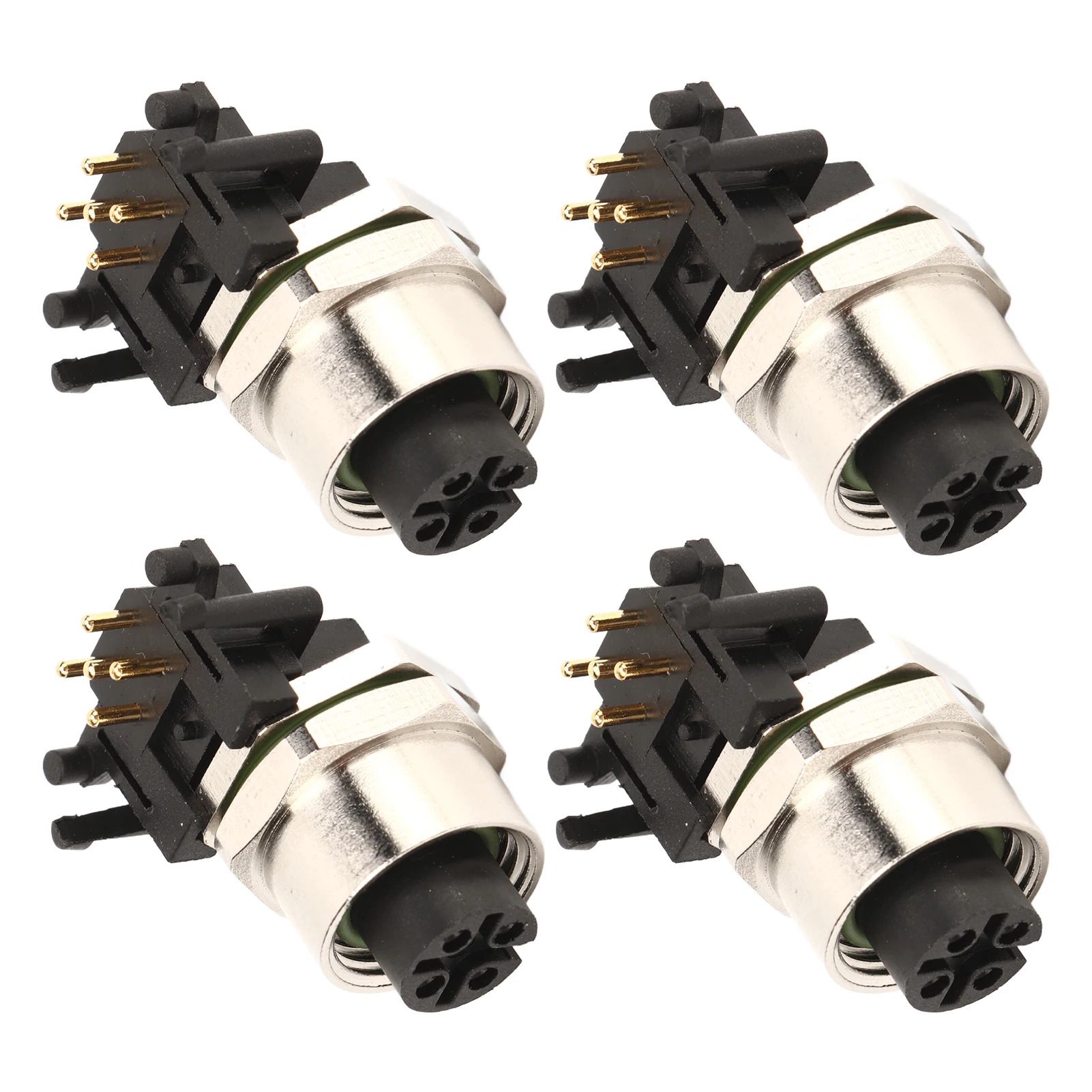 

4 шт. электрический авиационный разъем M12 5-контактный водонепроницаемый из алюминиевого сплава для лодки на колесах