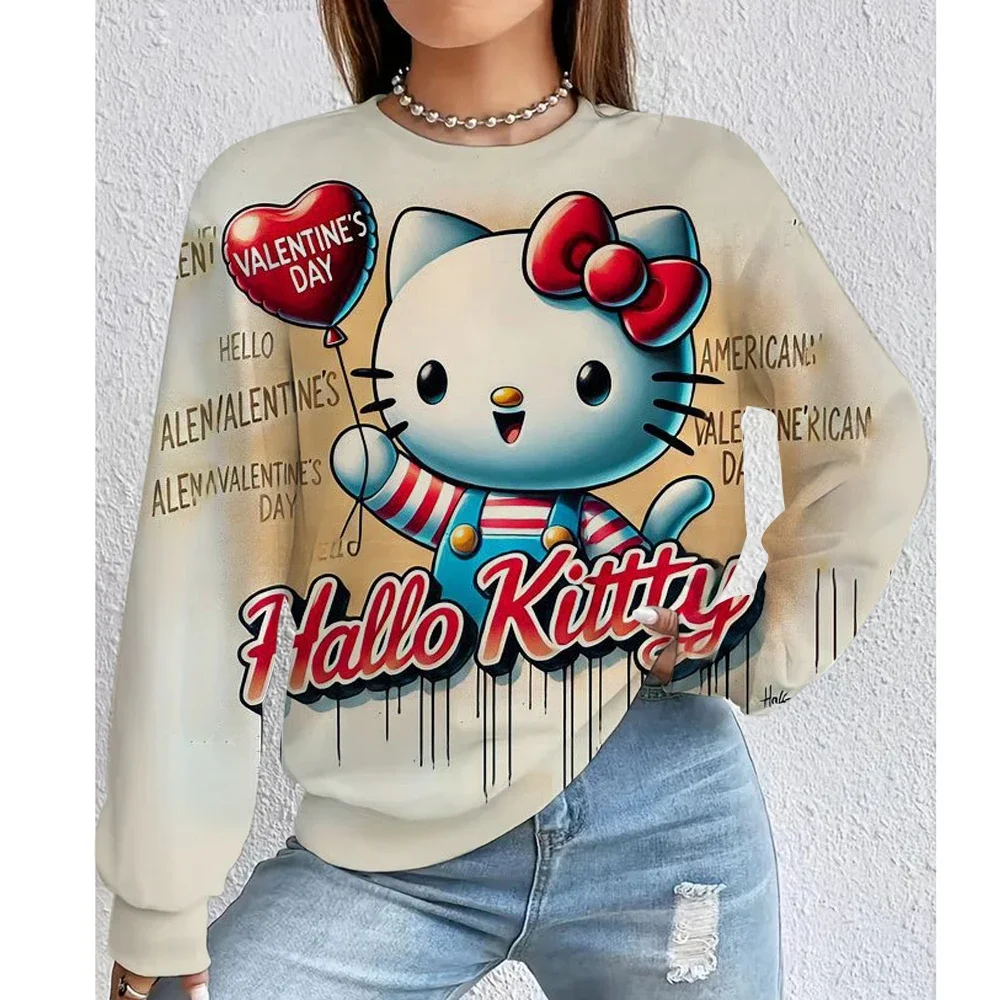 بلوفر نسائي أنيق على طراز Y2K بلوفر كاجوال دافئ ومريح بأكمام طويلة مع نمط بناتي لخريف وشتاء نسائي