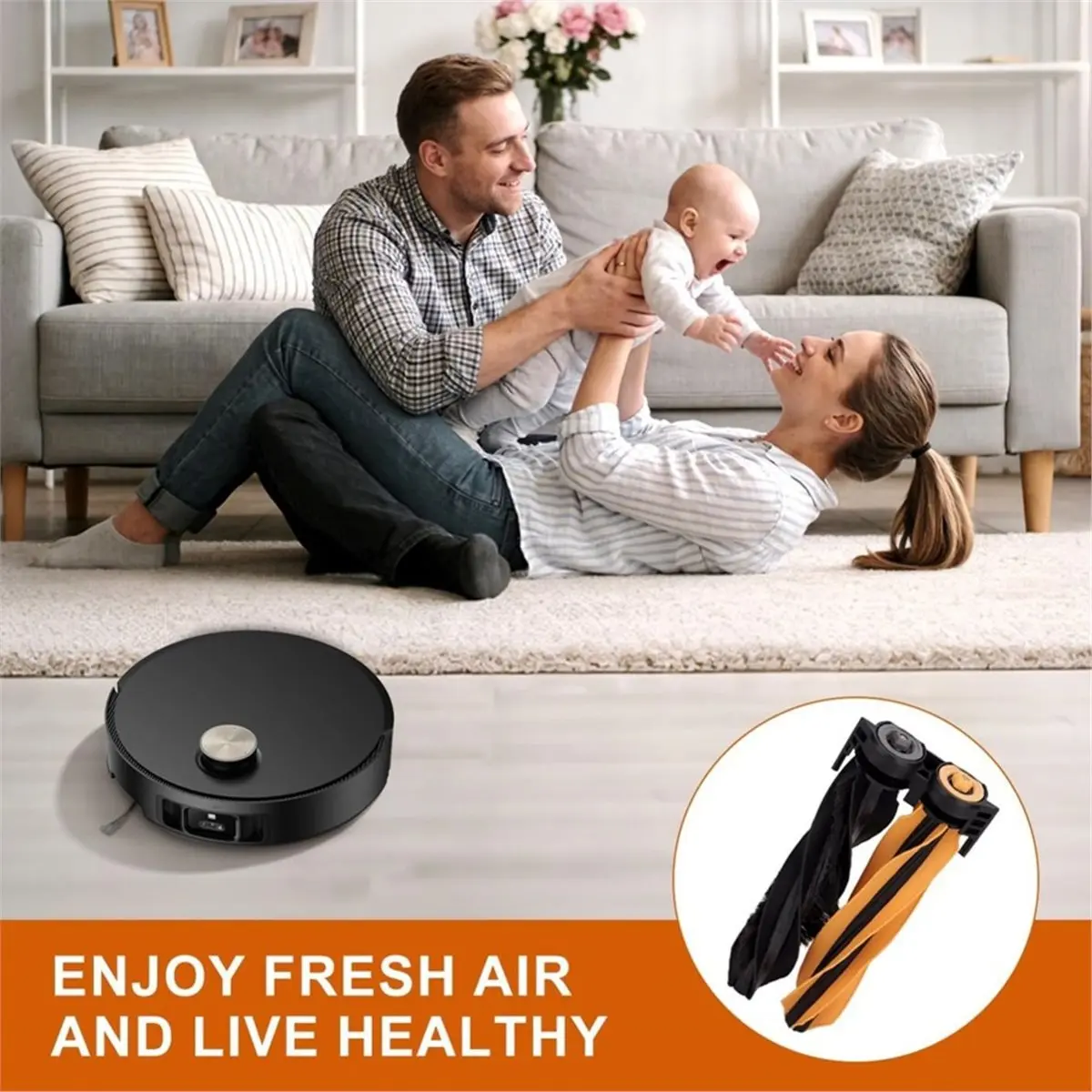 PROMOTION~ Rubber Main Brushes Compatible for Dreame X50 Ultra/ L50 Ultra/ L40s Ultra and Mova V50 Ultra Robot Vacuum Cleaner
