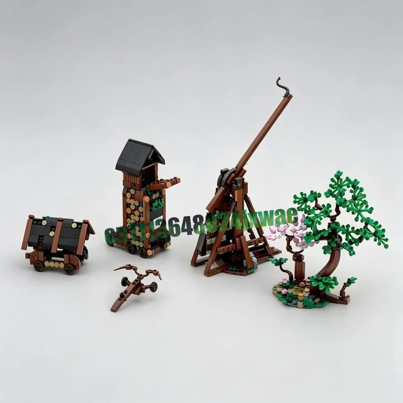 NEW 621PCS MOC Medieval Siege Engines Castle Model Custom Puzzle Architecture DIY Assembly Educational Building Blocks Toy Gift