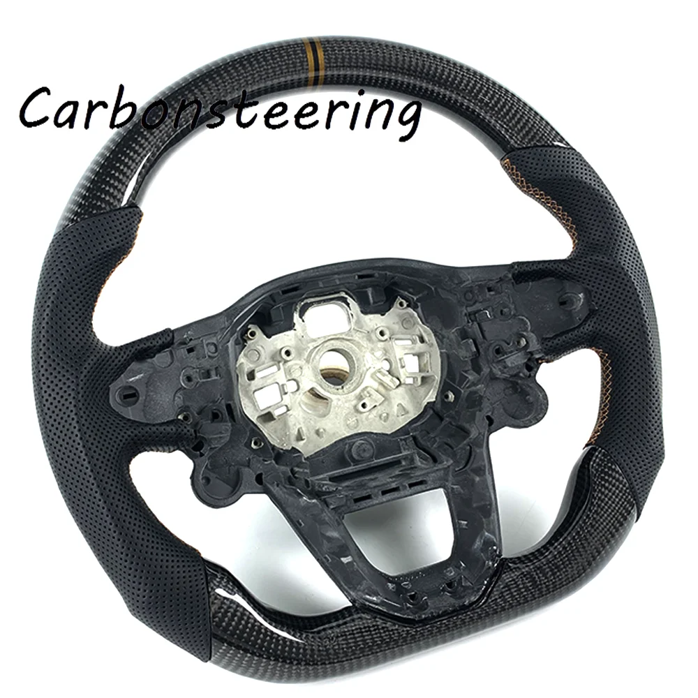 Accessories for SEAT Carbon Fiber Custom Car Steering Wheel for SEAT Leon MK4 CUPRA Leon Sportstourer Formentor VZ D-Shape Style