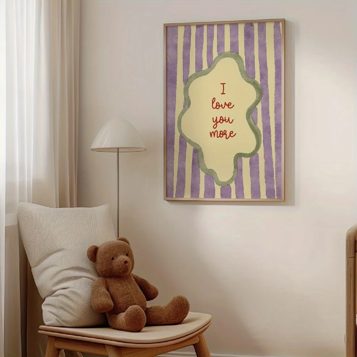 Moderner, retroartiger Wandaufkleber mit Zitat „I Love You More“, Kunstdruck auf Leinwand, Poster, Bild für Wohnzimmer, Schlafzimmer, Heimdekoration