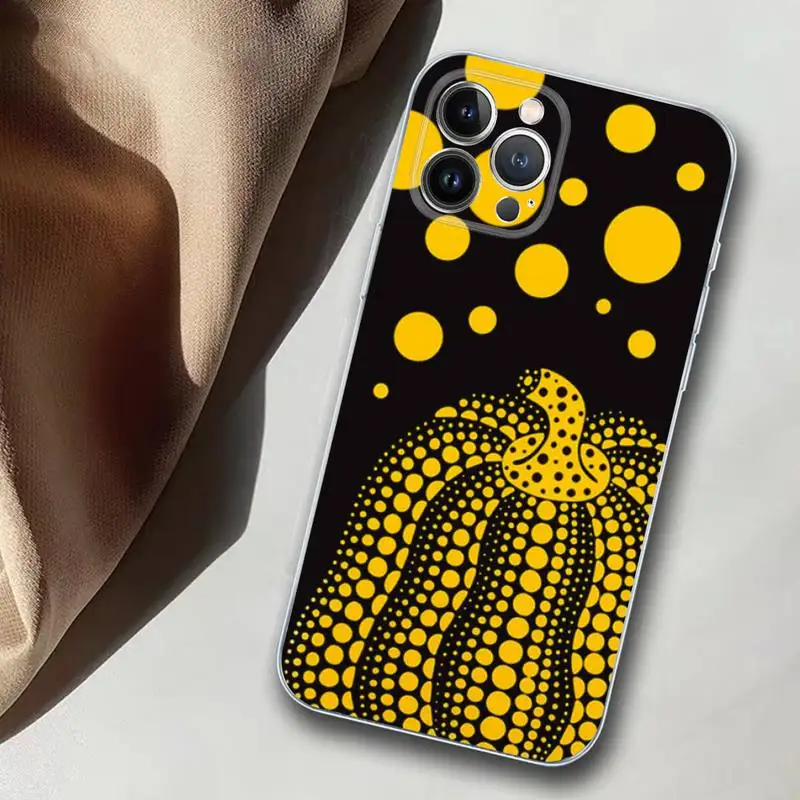 TOPLBPCS Yayoi Kusama Pumpkin Phone Case for iPhone 11 12 13 Mini Pro Max 8 7 6 6S Plus X 5 SE 2020 XR XS Case shell