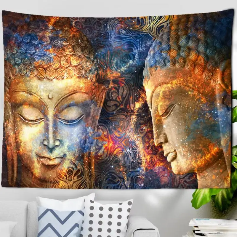 VIKAMA Enlightened Buddha Galaxy Decorative Tapestry Wall Art for Girls Room Aesthetic Cute Kawaii Funky Colorful Home Decor