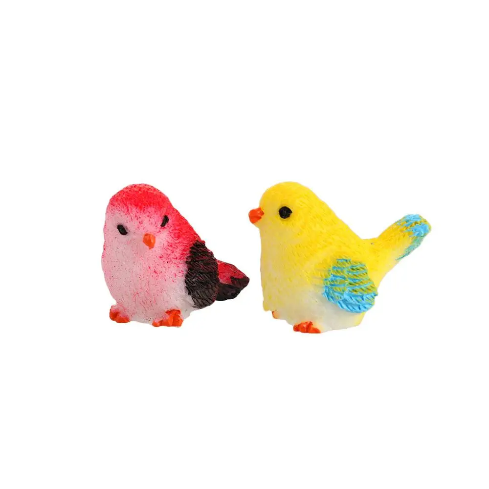 4pc/set Dollhouse Animal Model Glass Ornaments Little Birds Miniature Figurines Home Decor Fairy Garden Decor Micro Landscape
