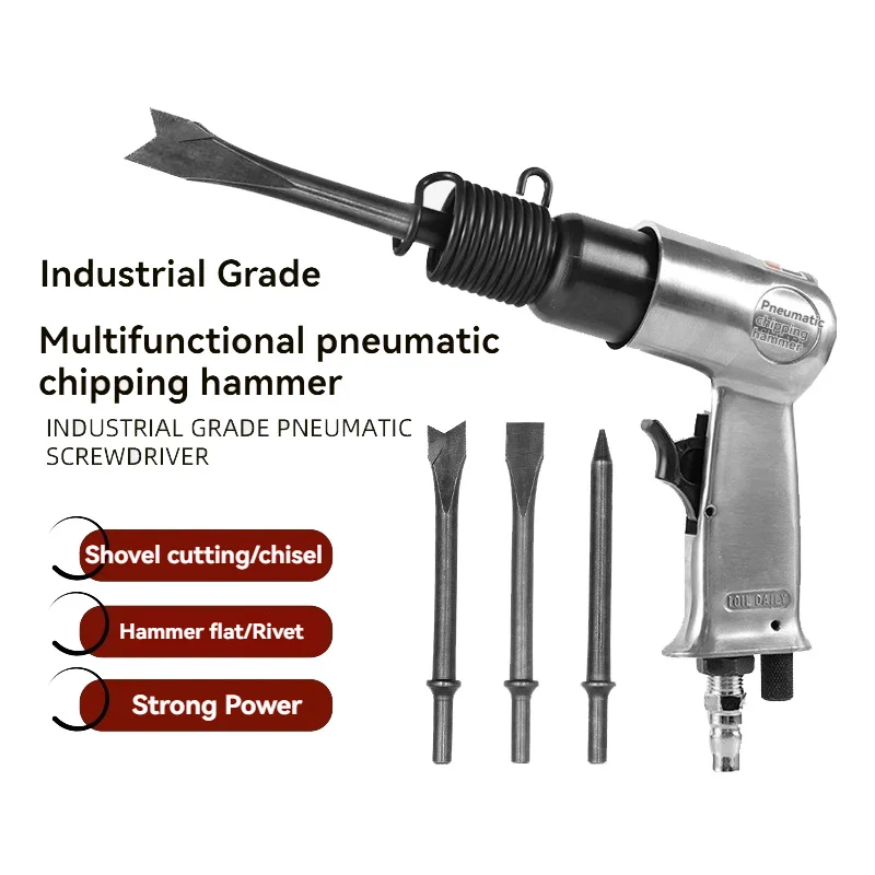 150 Industrial Grade Air Shovel Multifunctional Handheld Air Hammer Small Shovels Rust Remover Pneumatic Tool with 4 Chisels