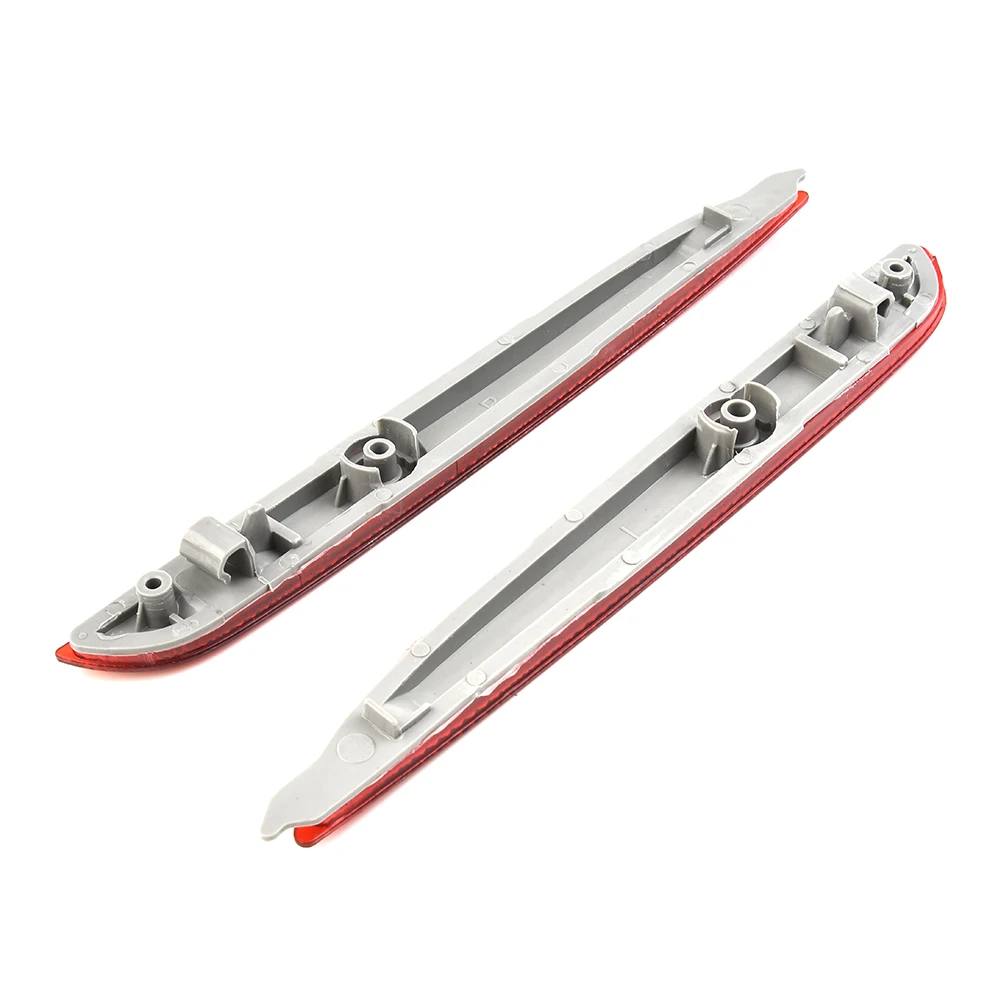 Car Rear Bumper Reflector Accessories Bar Cover Decorate Durability Left + Right Parts Red Set 2pcs ABS Plastic