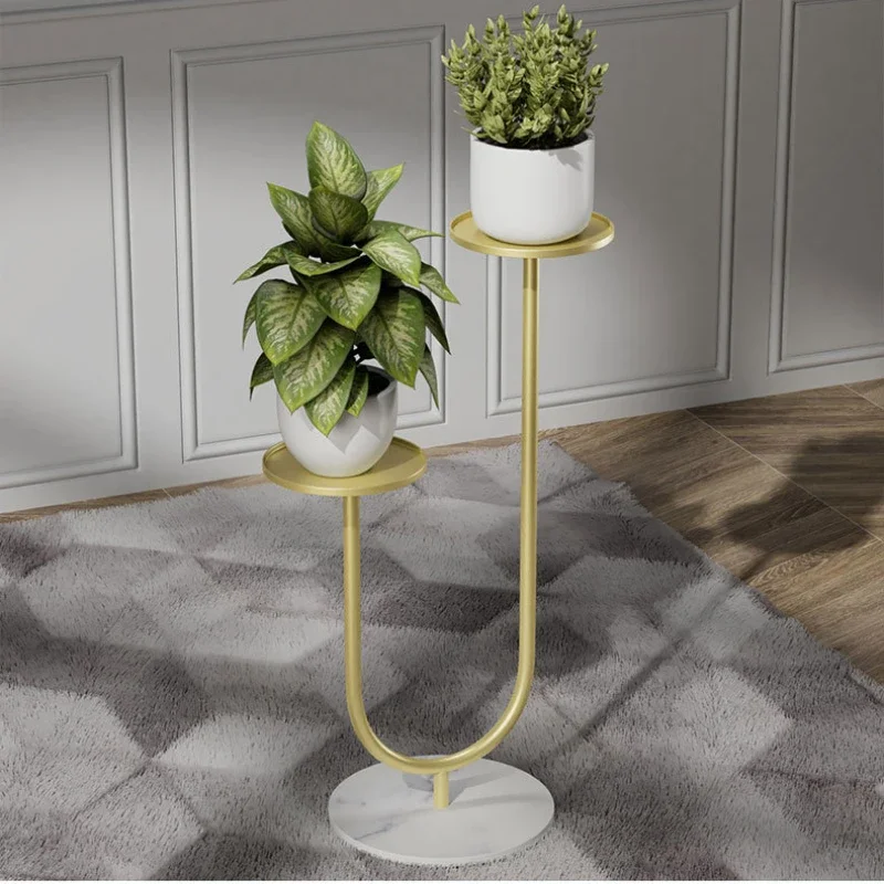 Support de pot de fleurs en fer forgé domestique, décoration de balcon, support de sol multicouche pour fleurs, porte-fleurs minimaliste moderne