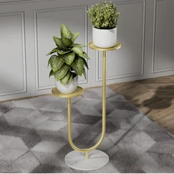 Soporte de maceta de hierro forjado para el hogar, decoración de balcón, soporte de suelo multicapa para flores, soporte de flores minimalista moderno