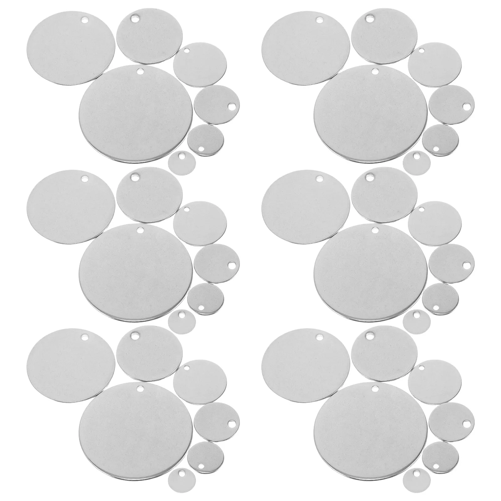 

70Pcs Smooth Surface Stainless Steel Disc Charms DIY Clothing Accessories Minimalist Design Portable Lightweight Jewelry Making