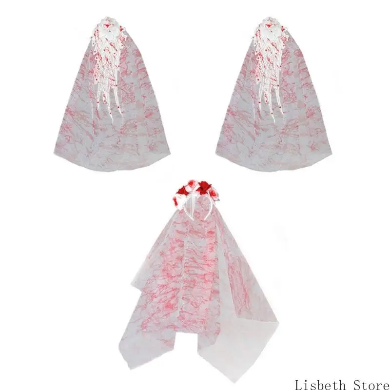 124A 무서운 혈액 효과 머리띠 및 성인 어린이 의상 파티를 위한 어울리는 슬리브