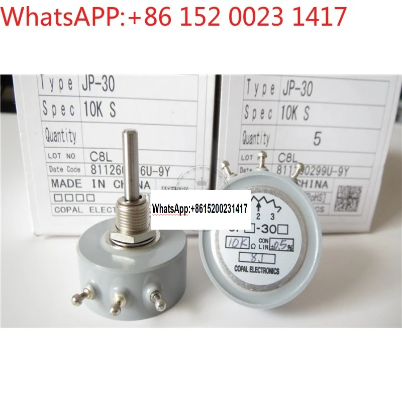 JP-30 original Japón Cobo COPAL 10K plástico conductor potenciómetro de 360 grados diámetro del eje 4MM longitud del vástago 26MM (1 Uds)
