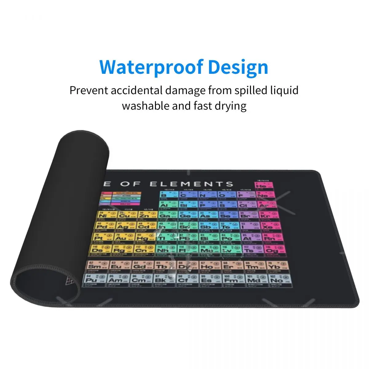 Periodic Table Of Elements A - Black Rubber Keyboard Pads